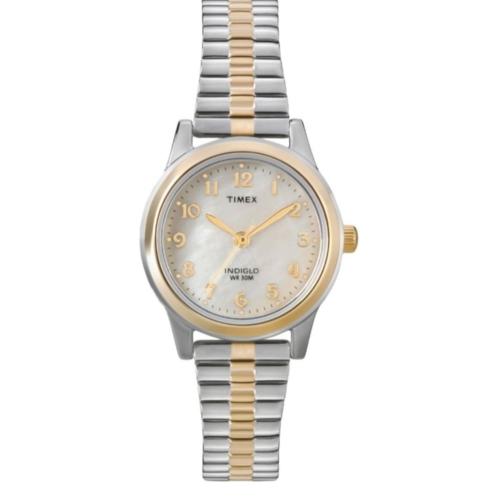 Timex Essex Avenue Two-Tone MOP Expansion Steel Band Watch, TW2P67200, NEW